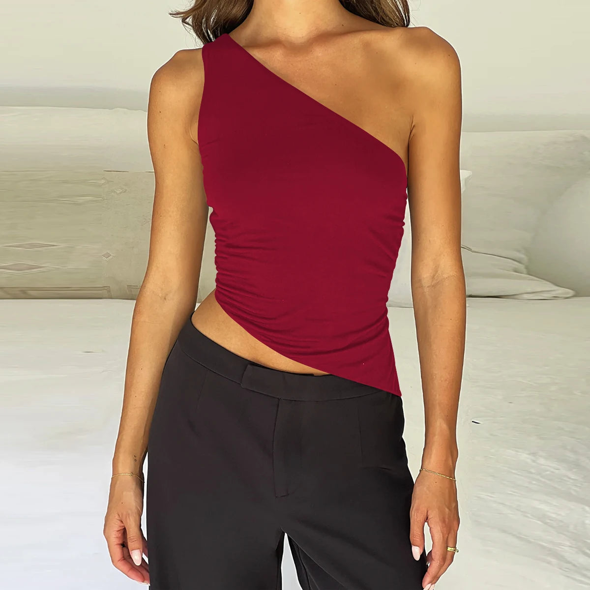 Diagonal Shoulder Strap Top
