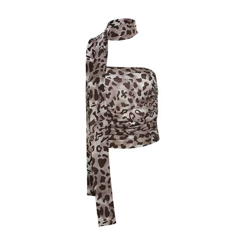 Tulle Leopard Print Top