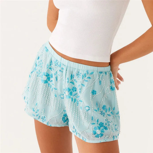 Sparkle Beaded Mini Shorts