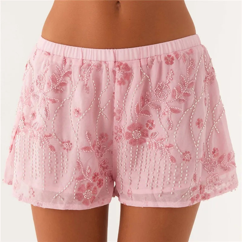 Sparkle Beaded Mini Shorts