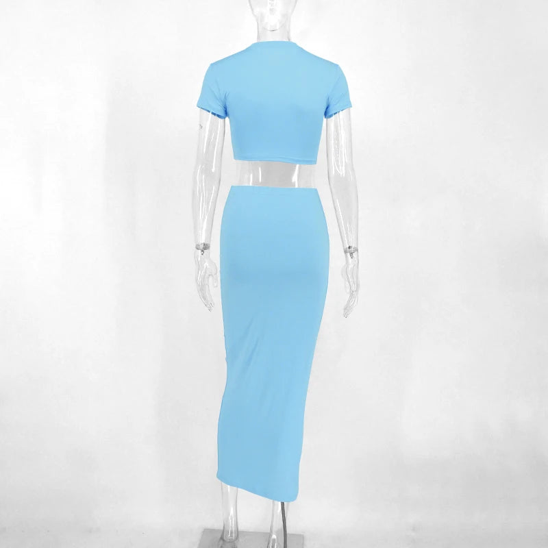 Sexy T-shirt Skirt Two Piece