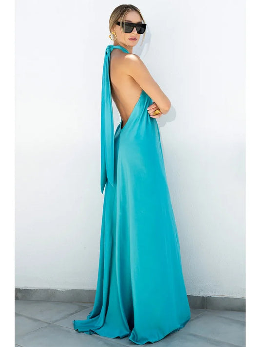Satin Sexy Women Long Dress.