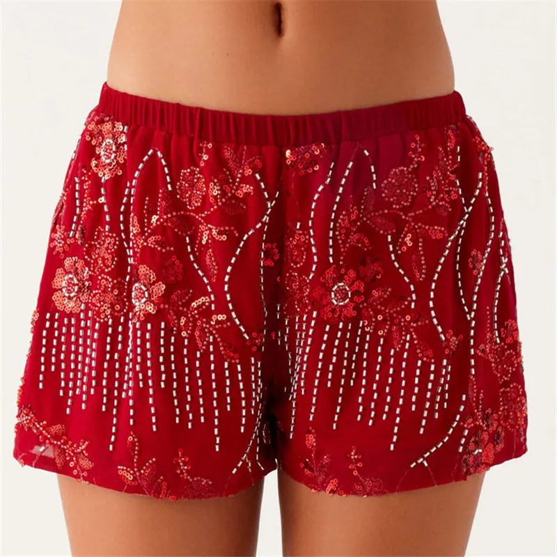 Sparkle Beaded Mini Shorts