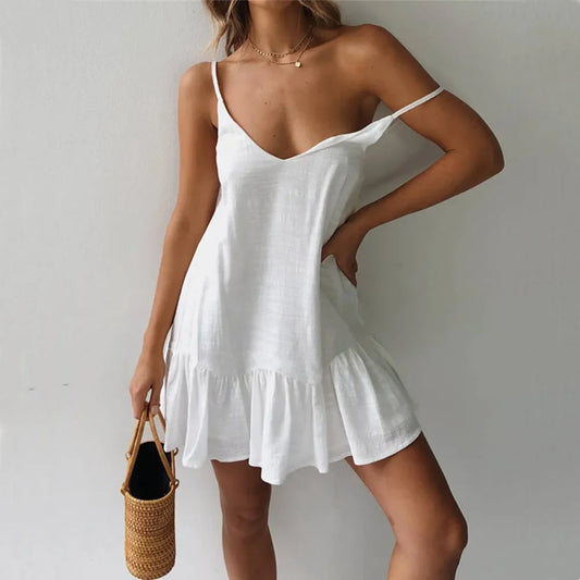 Spaghetti Strap Ruffle Dress