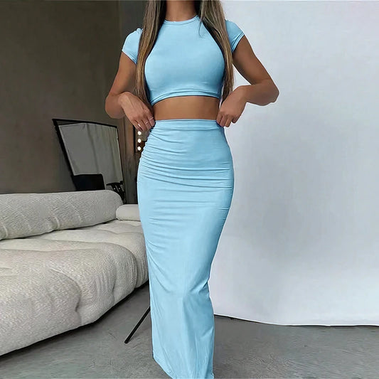 Sexy T-shirt Skirt Two Piece